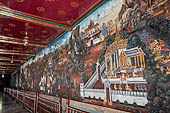 Bangkok Grand Palace, murals of the gallery of the Wat Phra Kaew. 